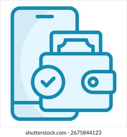 Elemento de icono de billetera digital para diseño