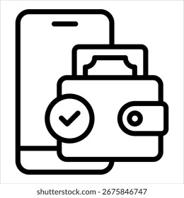 Digital Wallet Icon Element For Design