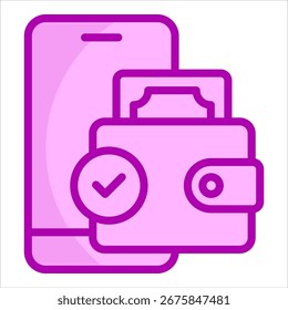 Elemento de icono de billetera digital para diseño