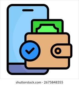 Elemento de icono de billetera digital para diseño