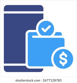 Elemento de icono de billetera digital para diseño