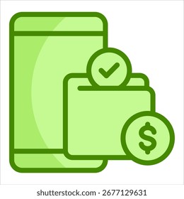 Elemento de icono de billetera digital para diseño
