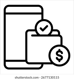 Elemento de icono de billetera digital para diseño