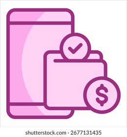 Elemento de icono de billetera digital para diseño