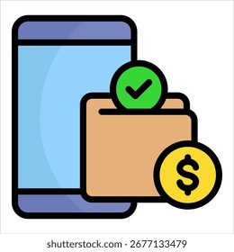 Elemento de icono de billetera digital para diseño