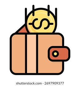 Digital Wallet Icon Element For Design