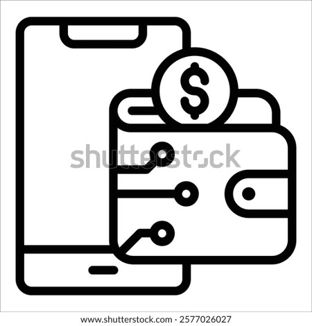Digital Wallet Icon Element For Design