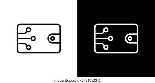 Digital wallet icon graphic, editable stroke. Suitable for website design, logo, app, template, and ui ux.