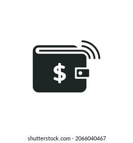 Digital wallet icon isolated of flat style design