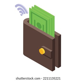 Digital wallet icon isometric vector. Money bank. Online payment