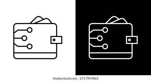 Icono de billetera digital - Estilo de línea. diseño de Plantilla de símbolos