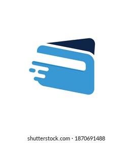 logotipo de icono de cartera digital con inicio rápido