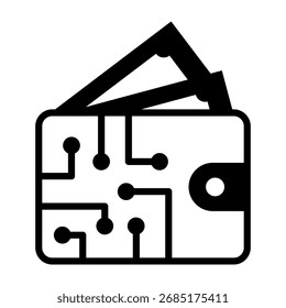 Digitale Brieftasche Symbol Gemischte Vektorgrafik