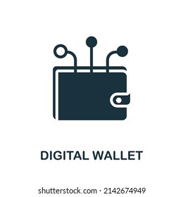 Digital Wallet icon. Monochrome simple Digital Wallet icon for templates, web design and infographics