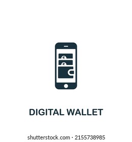 Digital Wallet icon. Monochrome simple Fintech Industry icon for templates, web design and infographics