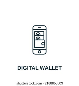 Digital Wallet icon. Monochrome simple Fintech Industry icon for templates, web design and infographics
