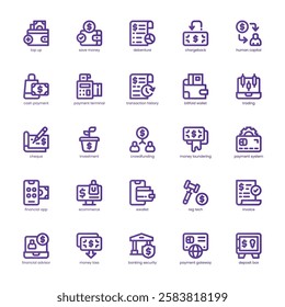 Digital Wallet Icon pack for your website, mobile, presentation, and logo design. Digital Wallet Icon bsic line gradient design. Vector graphics illustration and editable stroke.