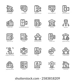 Digital Wallet Icon pack for your website, mobile, presentation, and logo design. Digital Wallet Icon outline design. Vector graphics illustration and editable stroke.