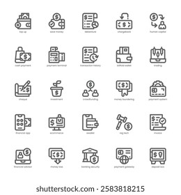 Digital Wallet Icon pack for your website, mobile, presentation, and logo design. Digital Wallet Icon outline design. Vector graphics illustration and editable stroke.