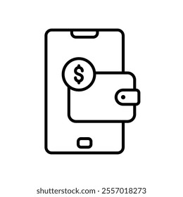Digital wallet icon for saving and online transactions
