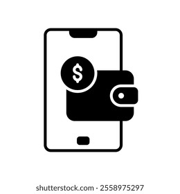 Digital wallet icon for saving and online transactions
