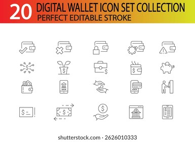 DIGITAL WALLET ICON SET COLLECTION