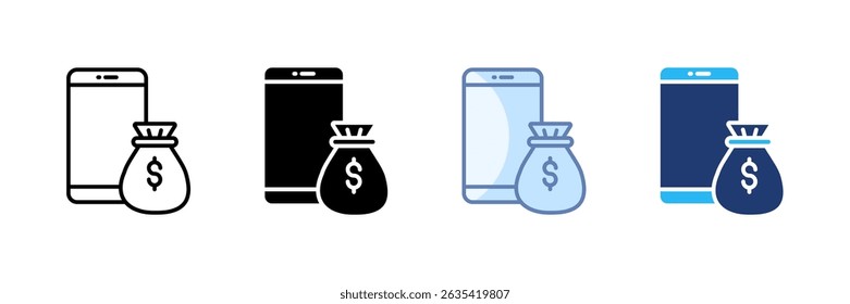 Digital Wallet Icon Set Multiple Style Collection
