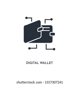 digital wallet icon. simple element illustration. isolated trendy filled digital wallet icon on white background. can be used for web, mobile, ui.