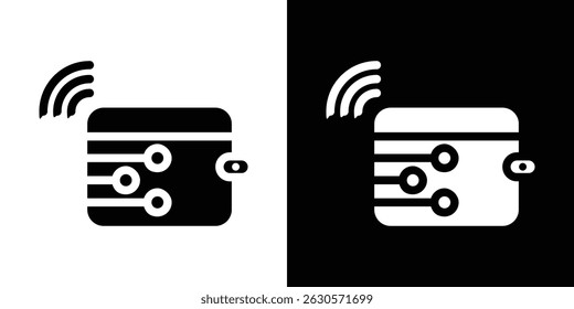 Digital wallet icon in solid flat trendy design style.