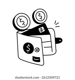 Digital wallet icon for storing payment methods and making transactions