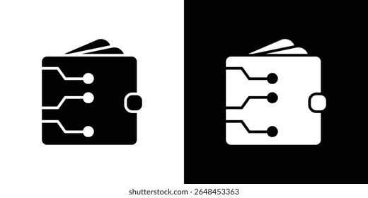 Digital wallet icon symbol collection. Flat vector stock illustration.