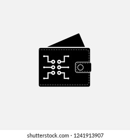 Digital wallet icon. Digital wallet symbol. Flat design. Stock - Vector illustration