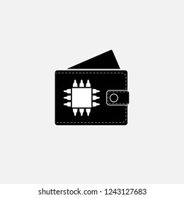 Digital wallet icon. Digital wallet symbol. Flat design. Stock - Vector illustration