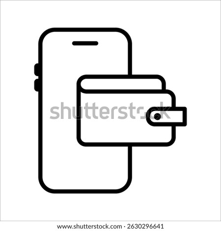 digital wallet Icon Symbol isolated wh kground. vector illustration. color editable. 
