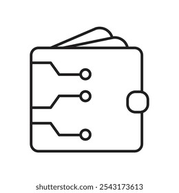 Digital wallet icon. thin stroke and solid.