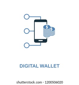 Digital Wallet icon in two colors design. Pixel perfect symbols from personal finance icon collection. UI and UX. Illustration of digital wallet icon. For web design, apps, software and printing.