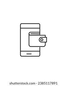 digital wallet icon, vector best line icon.
