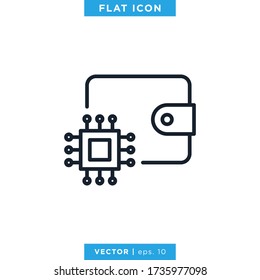 Digital Wallet Icon Vector Design Template. Editable Stroke.