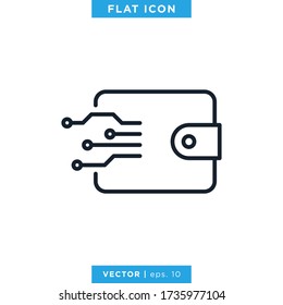 Digital Wallet Icon Vector Design Template. Editable Stroke.