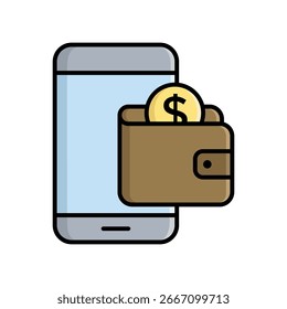 digitale Brieftasche Symbol Vektor Design Vorlage einfach und sauber