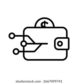 digital wallet icon vector design template simple and clean