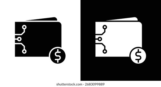 Diseños gráficos de Vector de icono de billetera digital. Adecuado para su uso en App de Web,