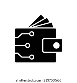 Digital wallet icon. Vector illustration of symbol design for digital economy. Cryptocurrency concept. Simple element for web, app, UI, mobile.