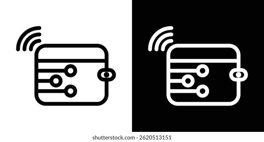 Vector del icono de la cartera digital, Plantilla del logotipo de la ilustración en estilo de moda