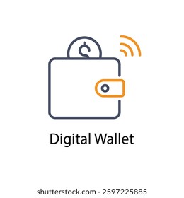 Digital Wallet icon in vector stock illustration