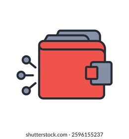 digital and wallet icon. vector.Editable stroke.linear style sign for use web design,logo.Symbol illustration.