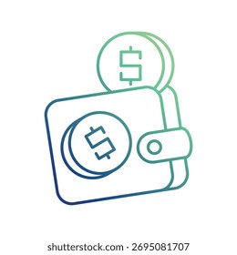 Icono de billetera digital con fondo blanco Ilustración de stock de Vector