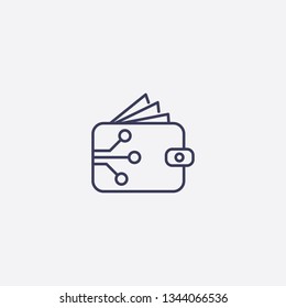 Digital Wallet Icon.Outline Digital Wallet Vector, Illustrated Icon For Modern Web And Mobile Design