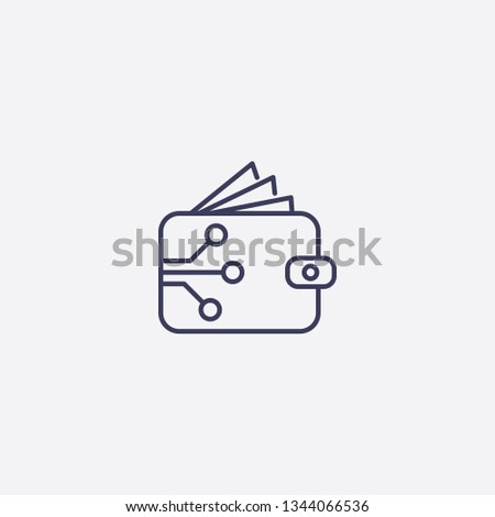 digital wallet icon.Outline digital wallet vector, illustrated icon for modern web and mobile design