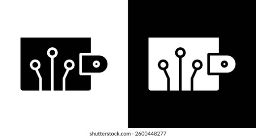 Digital wallet icons vectors set in solid style.
